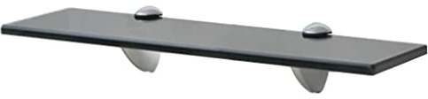 FIRBNUS 40x10x0.8 cm Estante Flotante de Cristal Estante Colgante Estanteria Baño Estante de Exhibición Estantería Negro Baldas Pared Libreria Cristal de Seguridad Templado