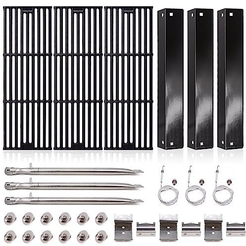 Adviace Grillteile für Char Griller 5050 5650 2121 3001 5072 2123 2828 3030 King Griller 3008 5252 Gusseisen Grillroste Heizplatten Brenner Zünder für Chargriller Ersatzteile