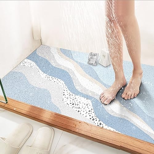 LY4U Tapis de Douche Antidérapant pour Douche Extérieure, Tapis de Bain en PVC Résistant à la Moisissure Salle de Bain et Douche Humide