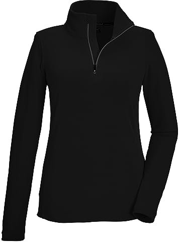 Killtec Damen Fleeceshirt mit Stehkragen und Reißverschluss KSW 101 WMN FLC SHRT, schwarz, 46, 40880-000