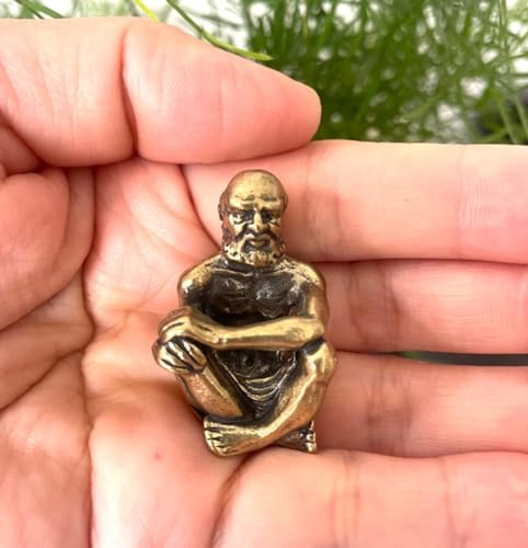 WOO Manto Kleine Kupferstatue von Bodhidharma Buddha – Sitzend 4 cm hoch Miniatur, Zen/Chan Meister Dharma Figur, Meditation Deko, Buddhistische Weisheitsfigur