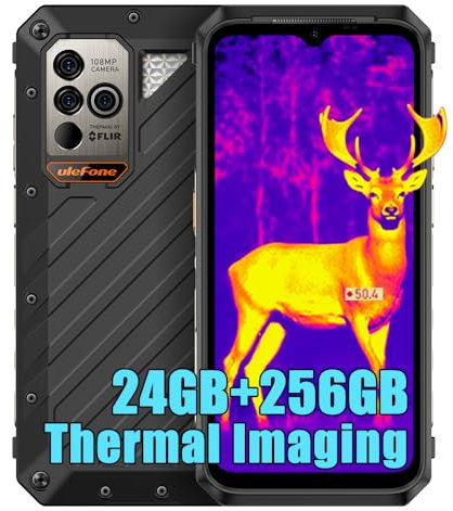 Ulefone Power Armor 18T Ultra 5G Rugged Smartphone, Dimensity 7050 24GB+512GB, Android 14 Telefono Robusto, 108MP+Termocamera Telefono, 9600mAh, 6.58 FHD+ Cellulari Resistente IP68 NFC 4G LTE 5G HiFi