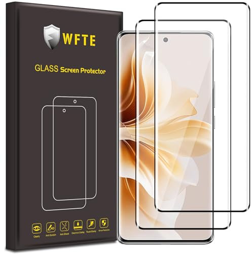 WFTE [Lot de 2 Verre Trempé pour OPPO Reno 11, 3D Couverture Complète Film de Protection d'écran avec haute transparence à 99%, Anti-trace Protecteur avec Dureté 9H Glass(Noir)