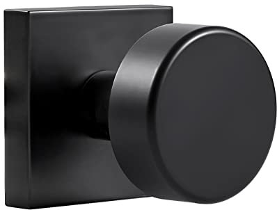 naubea 2 Pack Black Dummy Door Knob Interior, Matte Black Interior Door Knobs for Closet, Heavy Duty Modern Square Dummy Door Handle