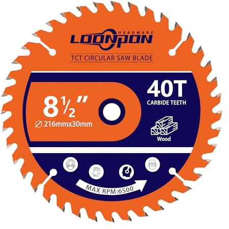 Kreissägeblatt 216 * 30 * 40T, Schneller Schnitt, geeignet für Weich- und Hartholz, Tischlerplatten und Spanplatten