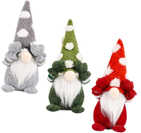 GRIRIW 3stücke Teiliges Von Handgefertigten Gnome Dekorationen Für Weihnachten Süße Stofffiguren Für Tisch Als Festlichen Verschönerung Ihres