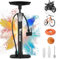 Fahrradpumpe Luftpumpe Fahrrad für alle Ventile - 11 Bar / 160 Psi Standluftpumpe - Standpumpe für Rennrad, E-Bike, Mountainbike - Fahrrad Pumpe für Französische Ventile und Adapter (Schwarz)