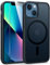 FNTCASE for iPhone 13 Mini Case: iPhone 12 Mini Magnetic Translucent Matte Military Grade Drop Protection Phone Cover - Slim Rugged Durable Shockproof Bumper Cases- 5.4 inches (Black)