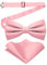 JEMYGINS Ensemble nœud papillon bifold solide mat pour homme avec mouchoir de poche, Rose pâle, M