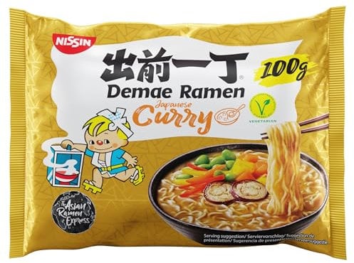 NISSIN Ramen Japanese Curry Flavoured Instant Noodles, 100g (Pack of 10)