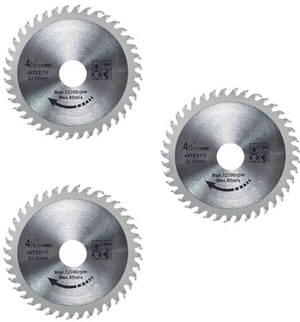 DEFIYEAR 3 Pieces 115mm Circular Saw Blades, 4.5 Angle Grinder Wood Cutting Discs - 40 Teeth for Woodworking Cutting Disc Wood Plastic Circular Saw Blade