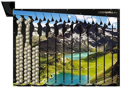 Cashwall - Wandspardose für ganze Jahr - 730 € Spare - 2 Euro - Geld Sparen Challenge | Spardose Nicht zum öffnen - Auszahlung bei vollständiger Füllung | Zum Aufhängen - Für Erwachsene und Kinder