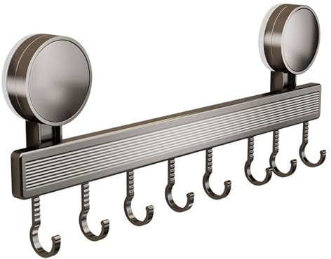 Zenithuxe Saugnapf küchenutensilienhalter Wand.Rostfrei Hakenleiste Küche 8-12 Haken,Geeignet für Badezimmer,Küche,Schlafzimmer,40cm/50cm/60cm.