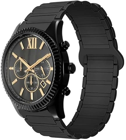 Blueshaweu 18MM 20MM 22MM Armband Kompatibel mit Michael Kors Uhr, Silikon Ganz Magnetisch Einstellbar Uhrarmband Kompatibel für Michael Kors Gen 6 44mm Bradshaw, MKGO, Runway, Sofie (schwarz, 22MM)