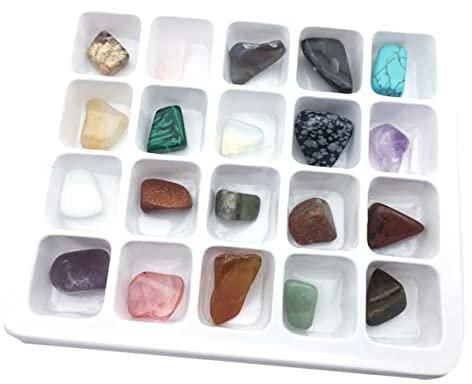 Supvox 1 Kasten 20 Natürlicher Kristall Roh Stein Steinerne Exemplare Natürlicher Edelstein Quarzstein-anhänger Steinsammlung Für Sammlung Von Natursteinen Mineralische Steinproben