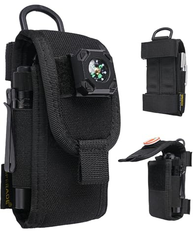 VIPERADE CHA9 Multitool Sheath for Belt Compatible with Leatherman - Horizontal & Vertical Carry Molle Multitool Holster, 900D Nylon EDC Belt Organizer for Men (Black)