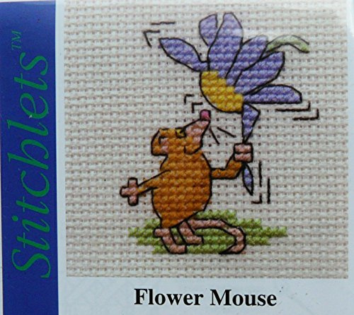 Mouseloft Mini counted Cross Stitch kit - Flower mouse