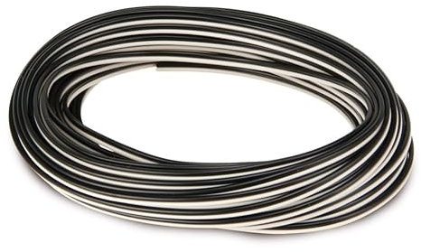 Unbekannt Kupfer-Flachleitung, 2-polig, 2x 0,14 mm², Schwarz/Weiß, 2,7x1,4 mm, 10 m