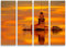 Leinwandbilder | Bilder Leinwand 130x90cm 4 Teile Maiden Tower kiz kulesi in Istanbul bei Sonnenuntergang