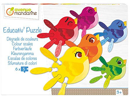 Avenue Mandarine PU019C - Educativ' Puzzle, 6 Puzzle mit 5 Teilen, ideal ab 3 Jahren, Farbverläufe, 1 Stück
