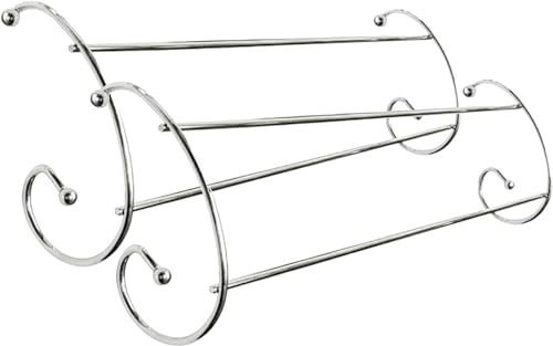 BARGAINSGALORE Pack Of 2 Chrome Radiator Airers - 2 Tier Clothes Drying Hang Rack Rail Laundry Dryer Lightweight Towel | Set Of 2 | 2 Tier Radiator Clothes Airer | Strong, Durable & Long Lasting