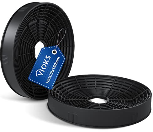 VIOKS Juego de 2 filtros de carbón para campana extractora, 160 mm de diámetro, repuesto para filtro de carbón activo Amica 1160826 & KF17146 – Filtro de carbón activo para campana extractora
