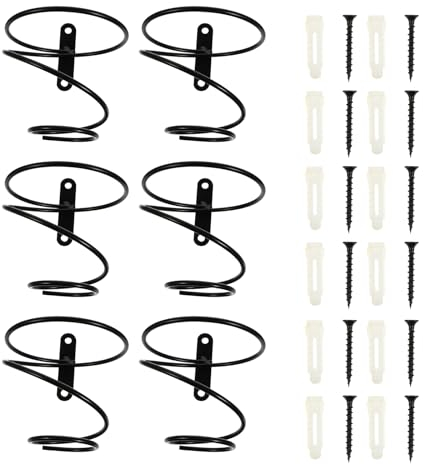 6 Stück Wand Weinregale Metall Hängen Rotwein Flasche Displayhalter Einzelne Wein Flaschenregale Organizer für Keller Wohnzimmer