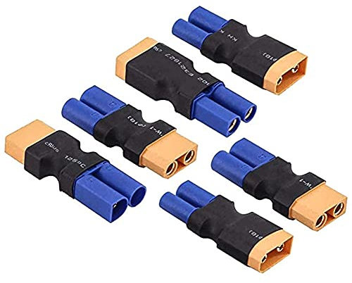 FLY RC 6 Stück XT90 zu EC5 Stecker Stecker Buchse Adapter Kompaktleuchte Drahtloser Netzstecker Adapter Anschluss UAV RC Modellauto Flugzeugbatterie (XT90 to EC5)