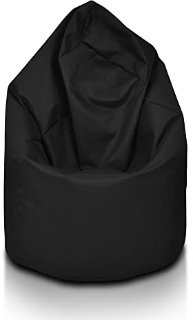 Ecopuf - Sako Pouf Sessel Outdoor - Sitzsack Kinderzimmer - Robuster Stoffsack - Entspannungssessel - Wohnungseinrichtung - Sessel Größe XL - 85x135cm, Schwarz Nc14