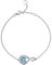GEMLANTO 925 Sterling Silber Armband Infinity erstellt Aquamarin Marz Geburtsstein für Damen Geburtstag Jubiläum Schmuck Geschenke, Verstellbare Kette 17+1.5+1.5CM