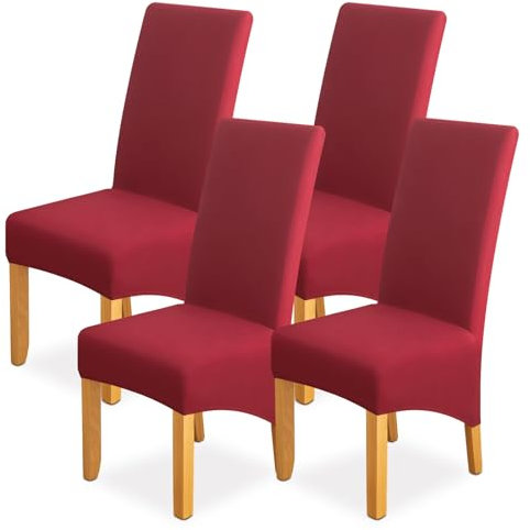 Kfnire Stuhlhussen 4er Set Stuhlüberzug Elastizität Spandex Universal-Hussen für Stühle Moderne und Elegante Optik Stuhl Schutz Abdeckungen Mit Gummiband für Esszimmer, Bankette, Partys und Dekoration