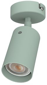 L+ LED Decken- oder Wandstrahler schwenkbar Metall Küchenlampe Modern Deckenleuchte LED Deckenlampe Ø 6cm Fassung für GU10 Leuchtmittel (Iceberg Grün)