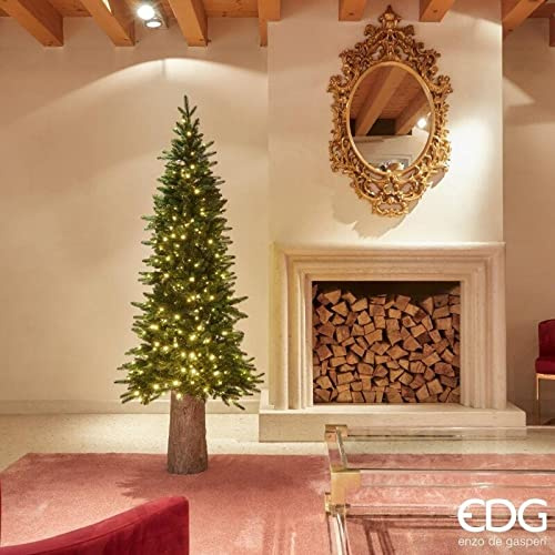 EDG_Enzo De Gasperi Albero di Natale Pino Slim H 180 Cm 360 Miniled D 71 Cm Uso Interno Verde
