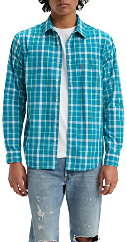 Levi's Herren Sunset 1-Pocket Standard Hemd,Tatiana Plaid Ocean Depths,S
