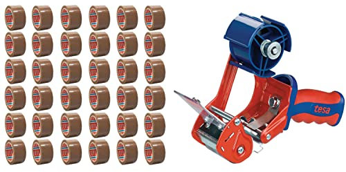 36 Rollen tesa 4024 Packband + tesa 6400 Handabroller | Verpackungsband + Abroller