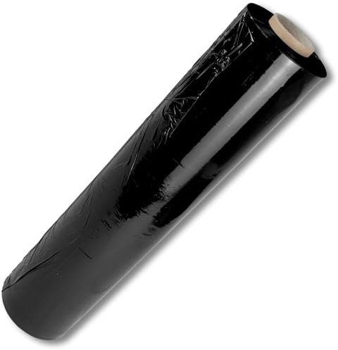 1 Rolle Stretchfolie Schwarz Folie Für Möbel 23my Rollen 500mm Breit 300m Länge Palettenfolie Handfolie Wickelfolie Verpackungsfolie Umzugsfolie 3,5KG
