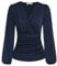 Ladies Tops for Women UK Autumn Winter Elegant V Neck Long Sleeve Loose Tee Blouse Navy Blue M