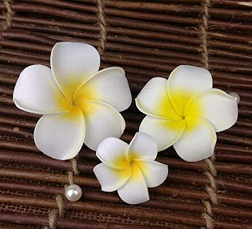 Hawaiian Plumeria Fleur Cheveux Mousse Hawaï Pinces À Cheveux 3 Pcs Hawaïen Cheveux Fleurs Plage De Mariage Fleur Pince À Cheveux pour Dame Femmes Filles De Mariée Fête De Mariage Plage