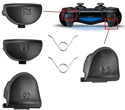 BOTONES GATILLOS R1 R2 L1 L2, PARA MANDO PLAYSTATION 4, PS4, DUALSHOCK V1, NEGRO