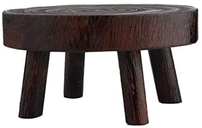Gcroet Runde Dekortive Mini -Holzhocker, 20 x 9 cm Holzpflanze Gartenhocker Lowhool, runder Stufenhocker, Holzhocker für Kinder, Kleiner kurzer Hocker, Schuhwechselstuhl
