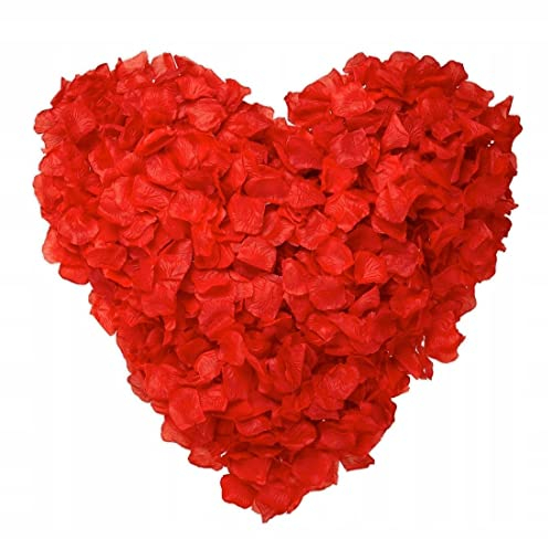 100 pièces Pétales de Rouges Artificiels, Petale Rouge, Petale de Rose, pour Les Décorations De Noce,Saint Valentin, Anniversaire, Ambiance Romantique