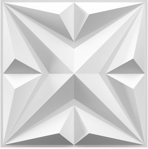MIX3D Lot de 33 panneaux muraux décoratifs 3D en forme d'étoile, 30,5 x 30,5 cm, blanc