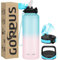 GOPPUS Bouteille d'eau en Acier Inoxydable avec Paille 1,2L/40oz à Double Paroi Bouteilles d'eau Isolées Étanchéité Bouteille d'eau à Couvercle Rabattable pour Adulte avec 3 Couvercles