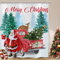 ASDCXZ Tenda da doccia natalizia, 180 x 200 cm, rosso, camion, Babbo Natale, albero di Natale, cervo, neve, bagno, lavabile, in poliestere, impermeabile, per vasca da bagno con 12 ganci