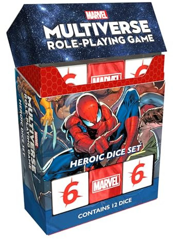 CMON Marvel Multiverse Rollenspiel HEROICE DICE Set Acryl Würfel für immersive Erfahrung, offizielles Spielzubehör für das Marvel Multiverse RPG - Hergestellt