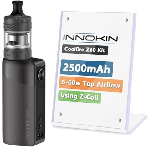 For Innokin CoolFire Z60 Kit 60 W Mod (Bronce) Batería incorporada 2500 mAh equipado con 4,5 ML Tanque Zlide Top Atomizador Resistencia Z Coil 0,3 Ω/0,6 Ω E-Cig Original - sin nicotina