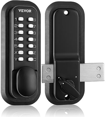 VEVOR Cerradura de Puerta Mecánica sin Llave Teclado de 14 Teclas Cerradura de Código Manija de Puerta de Entrada Exterior de Aleación de Zinc Fácil Instalación para Puertas Espesor de 35-65 mm