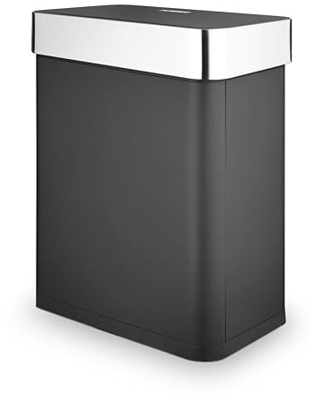 Tower T938020BLK Compact Sensor Bin, Large 60L, Hands Free Opening, Automatic Close, Retaining Ring, Black