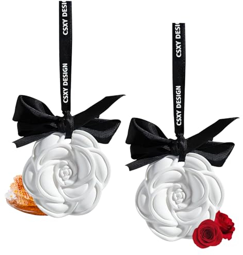 Darryy Duftstein, 2er-Pack Duftsteine für ätherische öle, Autoduft, Neuwagenduft, Raumduft, Lufterfrischer, Duftblume die überall Aufgehängt Werden Können (Rose)