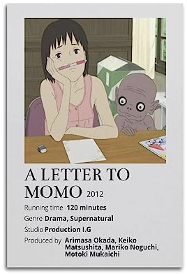GLUC ONZS A Letter To Momo Poster, klassisches Film- und Fernsehposter, Album, Poster, Jugendzimmer, Wanddekoration, 20 x 30 cm, ungerahmter Stil